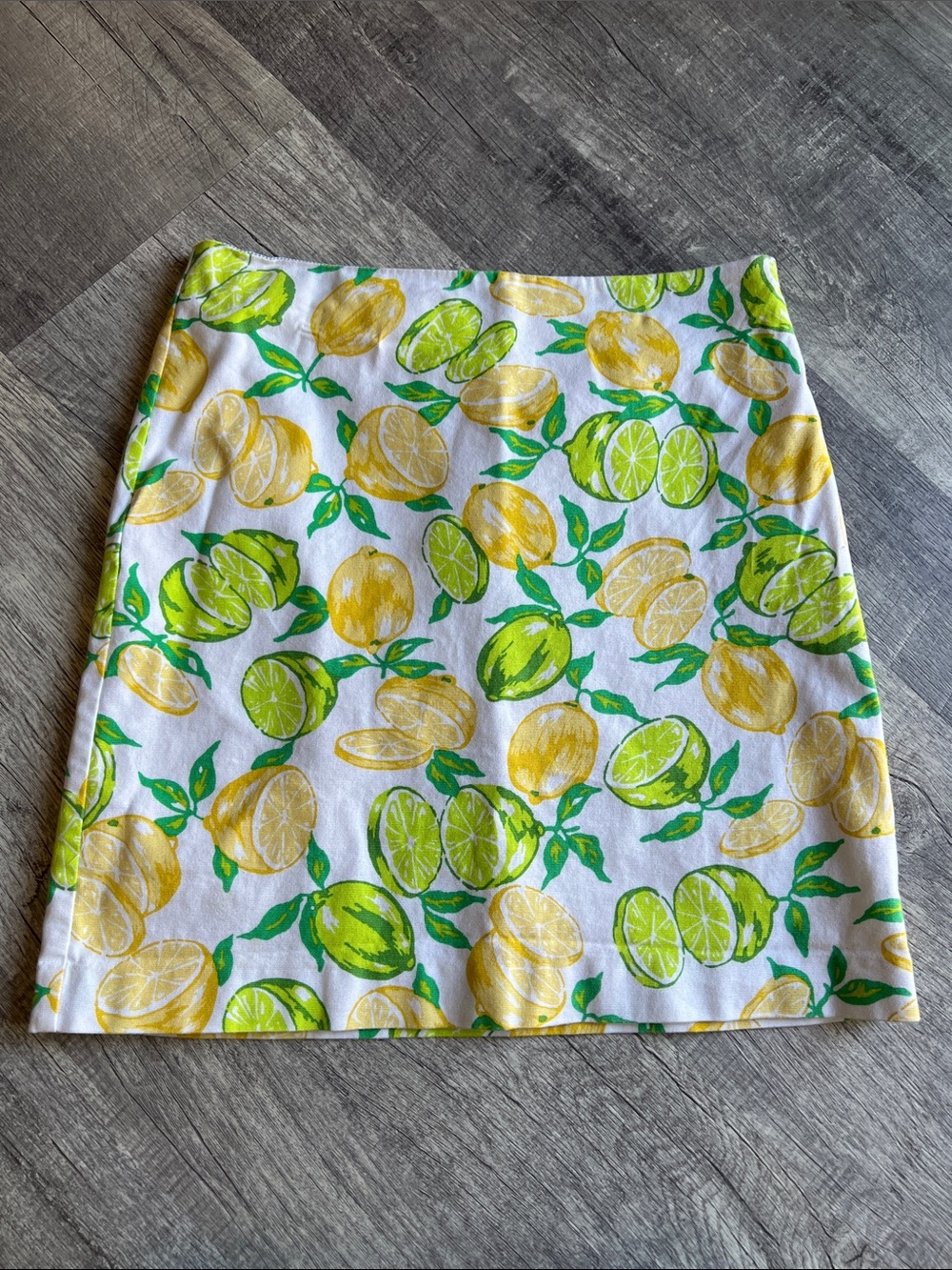Talbots Lemon Lime Classic Cotton A-Line Skirt Resort Mini Size 2